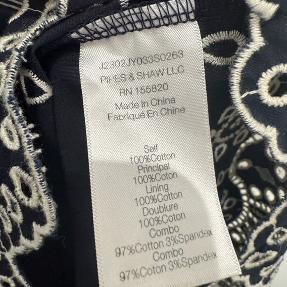 Veronica Beard Navy (Black?) White Midi Dress L XL - Picture 10 of 12